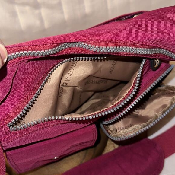 HUAERYOUYUE Burgundy Gray Nylon Crossbody Bag - Picture 10 of 14